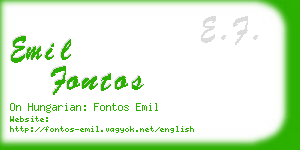 emil fontos business card